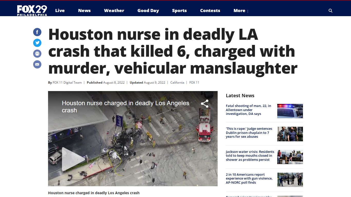 Houston nurse in deadly LA crash that killed 6, charged with murder ...